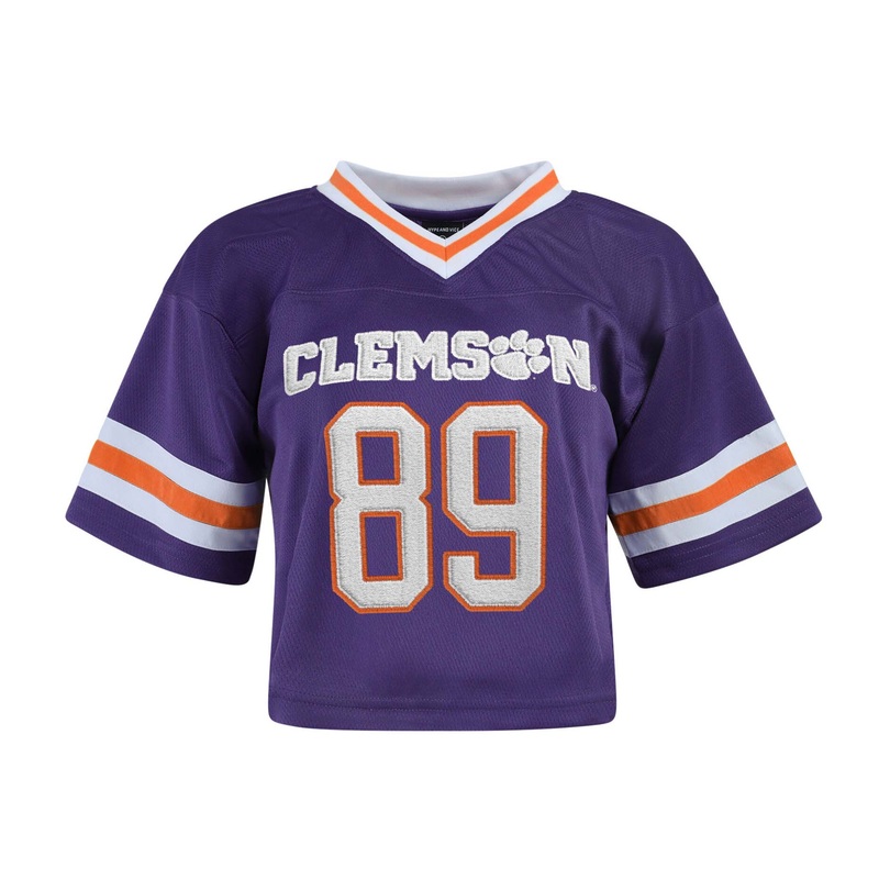 Clemson Cropped Football Jersey in Purple