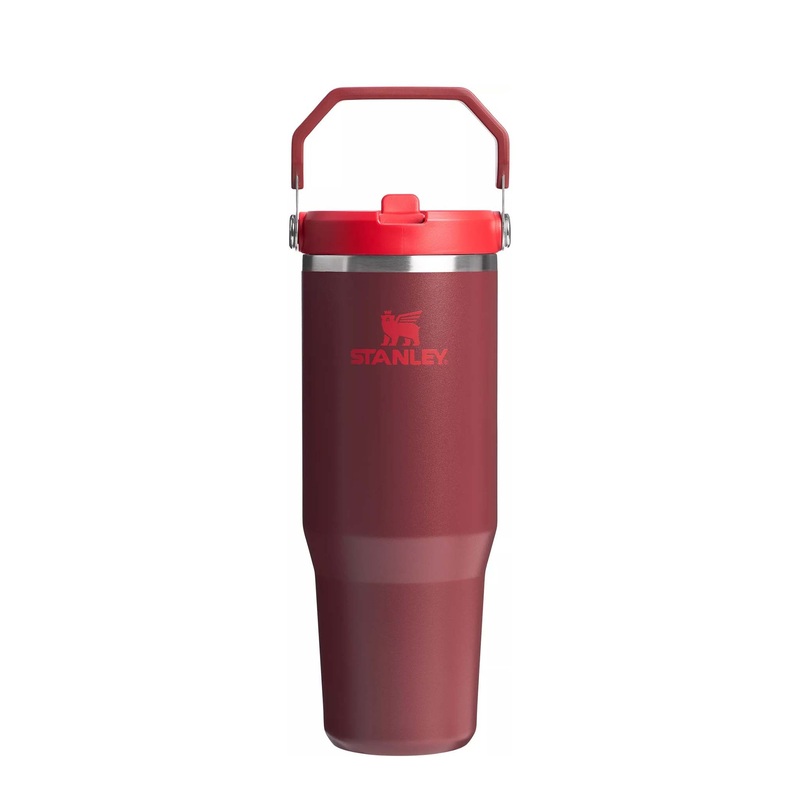 The 30oz IceFlow Flip Straw Tumbler in Cranberry