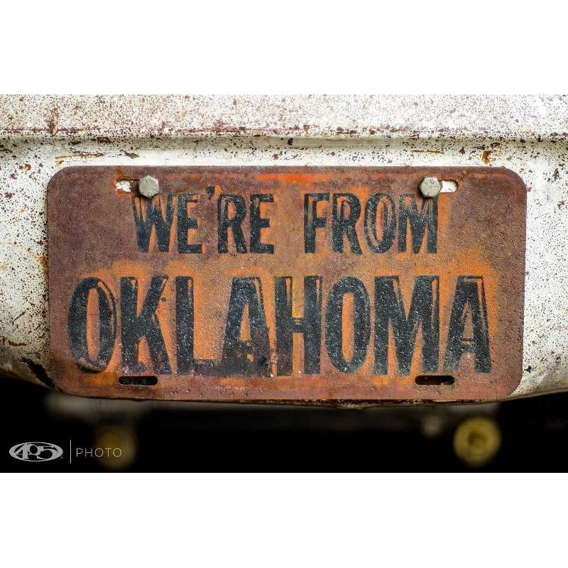 WE’RE FROM OKLAHOMA Metal Car Plate