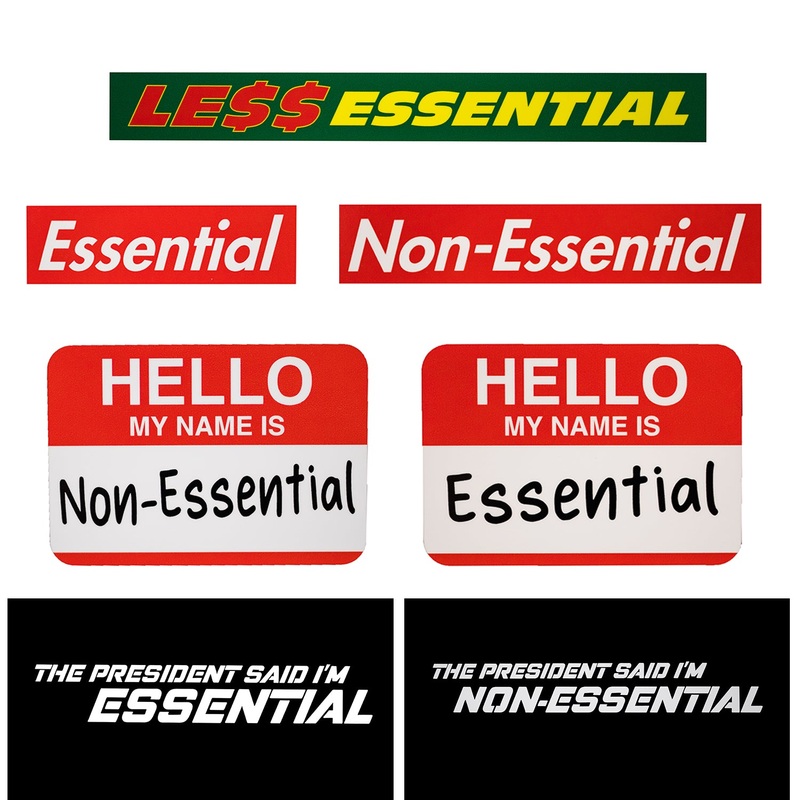 Essential/Non Essential Stickers!