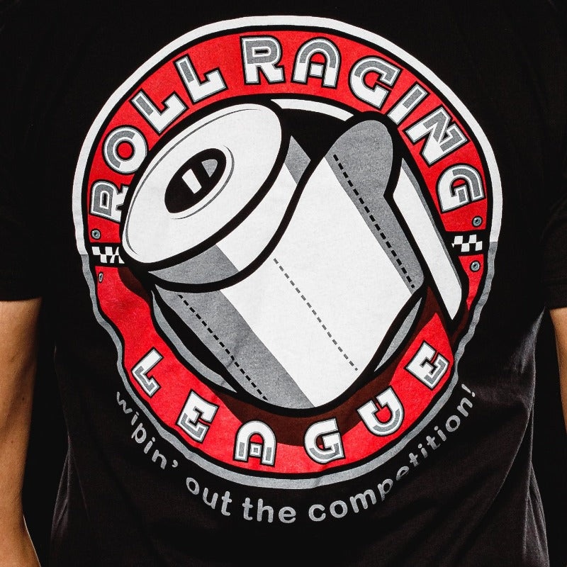 Roll Racing League – Wiping Out the Competition T-shirt