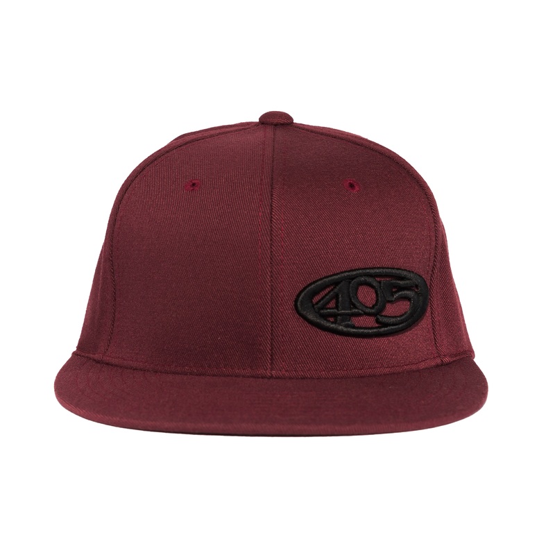 Crimson w/ Black 405 – Flat Brim – Snap Back Hat