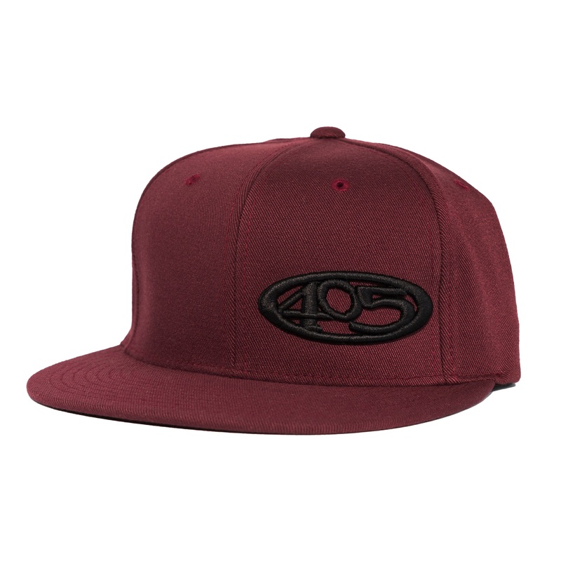 Crimson w/ Black 405 – Flat Brim – Snap Back Hat
