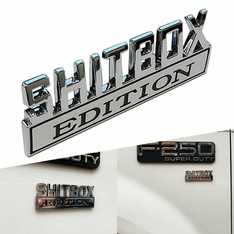 Sh*tbox Edition – One Plastic Vehicle Badge / Black or Chrome