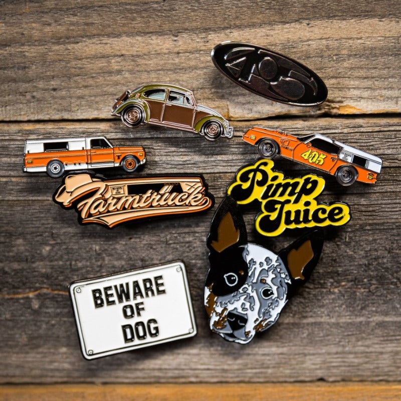 Team FNA – Collector Pins|Farmtruck|Dung Beetle|405 Logo|Pimp Juice|Farmtruck Classic Logo|Beware of Dog|Farmbird|Gonorail|Farmboat|Hearse|Suzy Lu