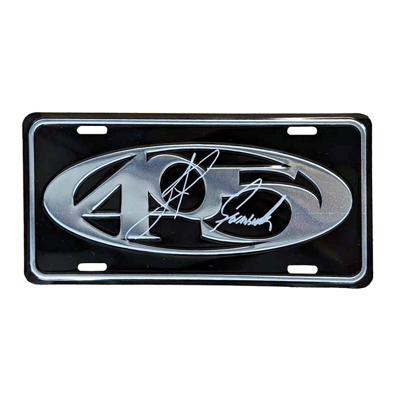 405 Embossed Brushed Metal Car Plate – AUTOGRAPHED
