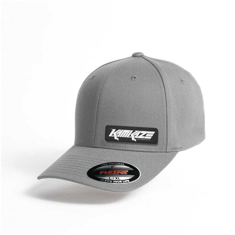 Kamikaze Suede Patch Flex Fit|V-Flexfit Twill Cap|Grey|Black|Royal Blue|S/M|L/XL