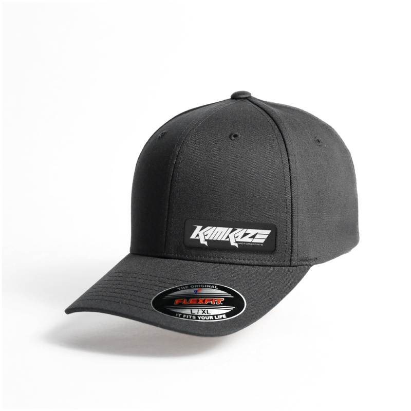 Kamikaze Suede Patch Flex Fit|V-Flexfit Twill Cap|Grey|Black|Royal Blue|S/M|L/XL