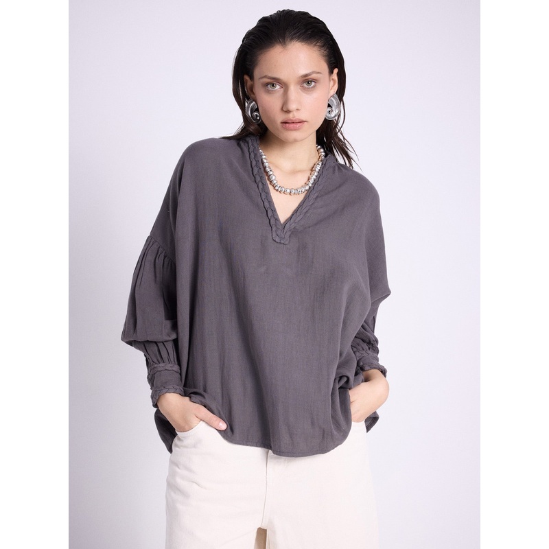 Blouse coton Clovis|Dark gray|S|M|L