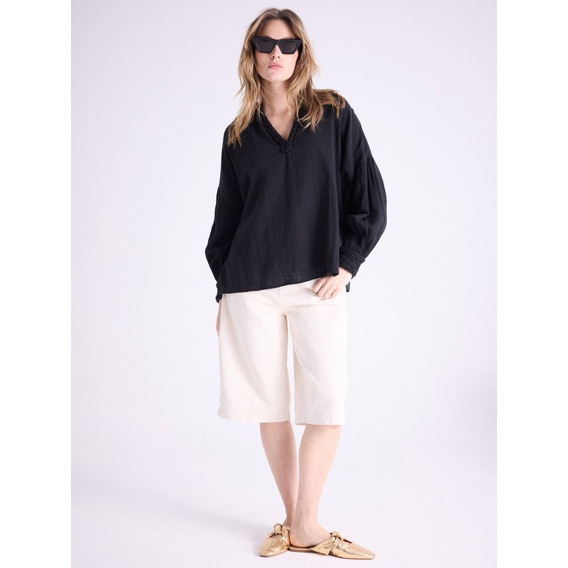 Blouse coton Clovis|Noir|S|M|L