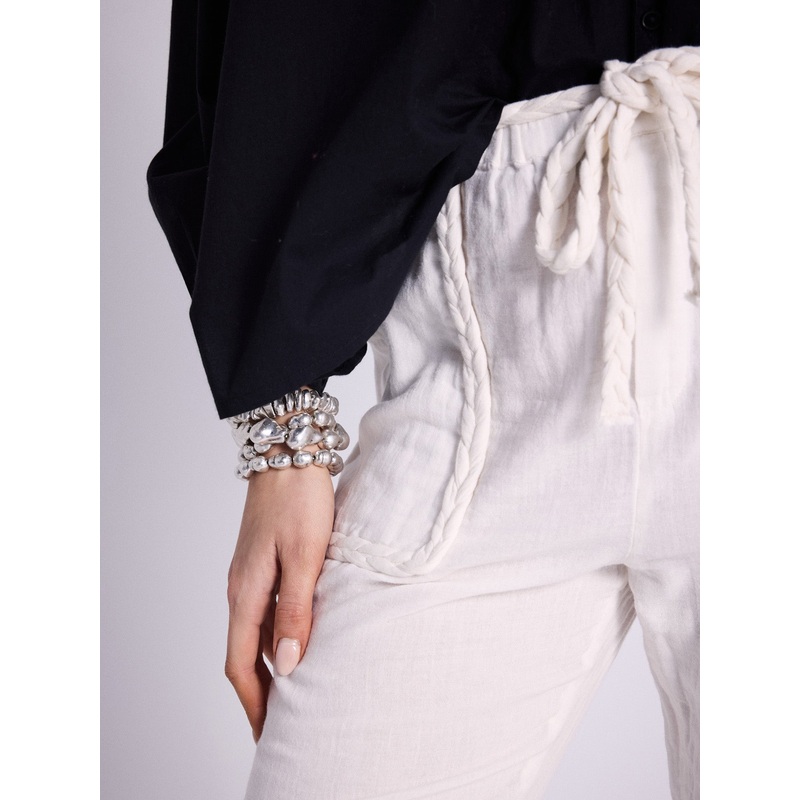 Pantalon coton Monaco|Blanc pur|S|M|L