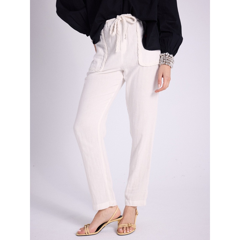 Pantalon coton Monaco|Blanc pur|S|M|L