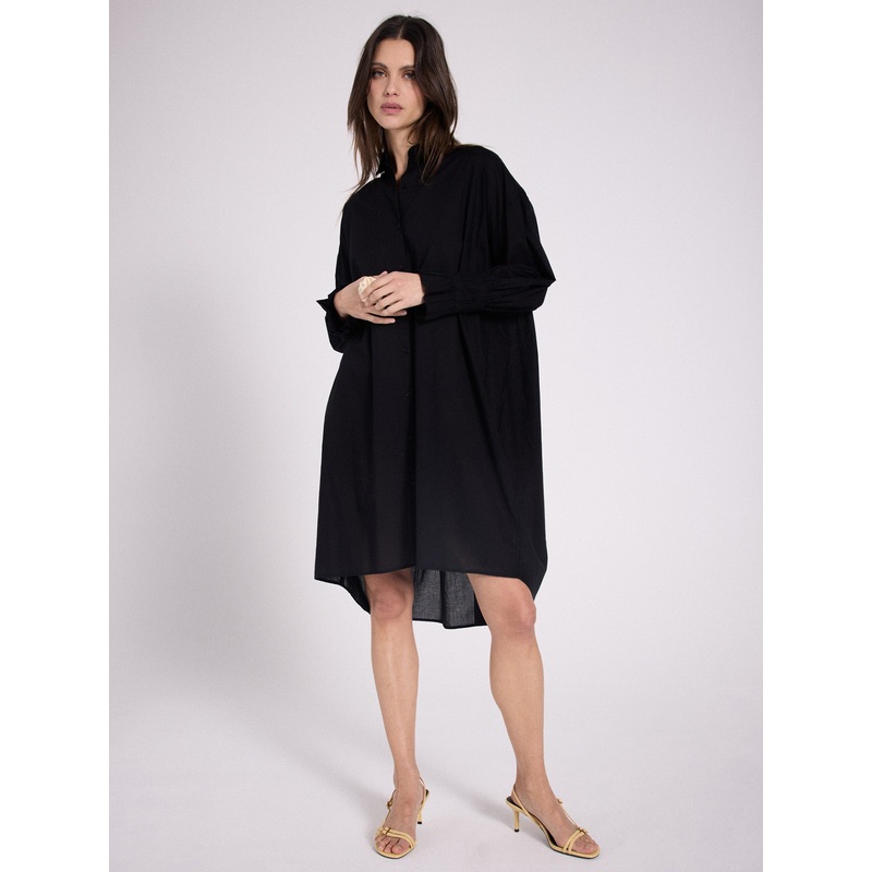 Robe chemise coton Gabriela|Noir|XS|S|M|L