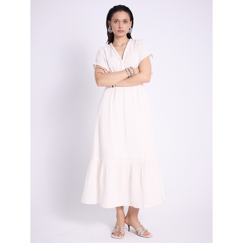 Robe coton Soa|Blanc pur|XS|S|M|L