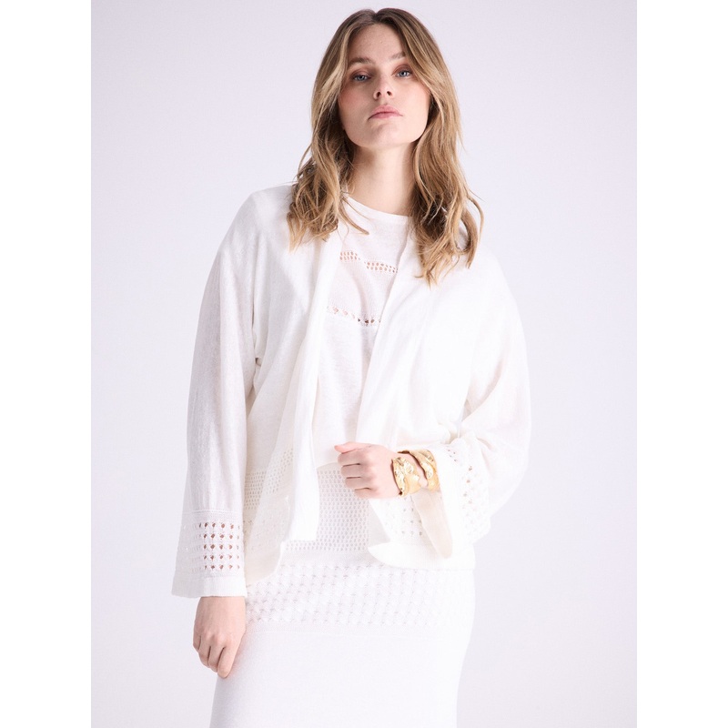 Cardigan lin Koula|Blanc pur|S|M|L