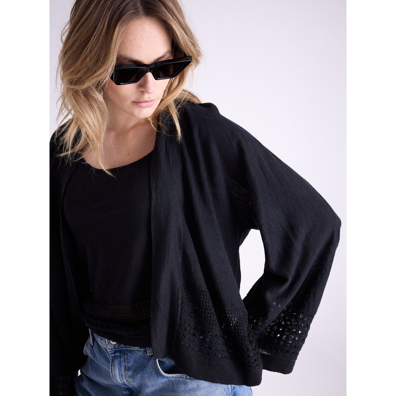 Cardigan lin Koula|Noir|S|M|L