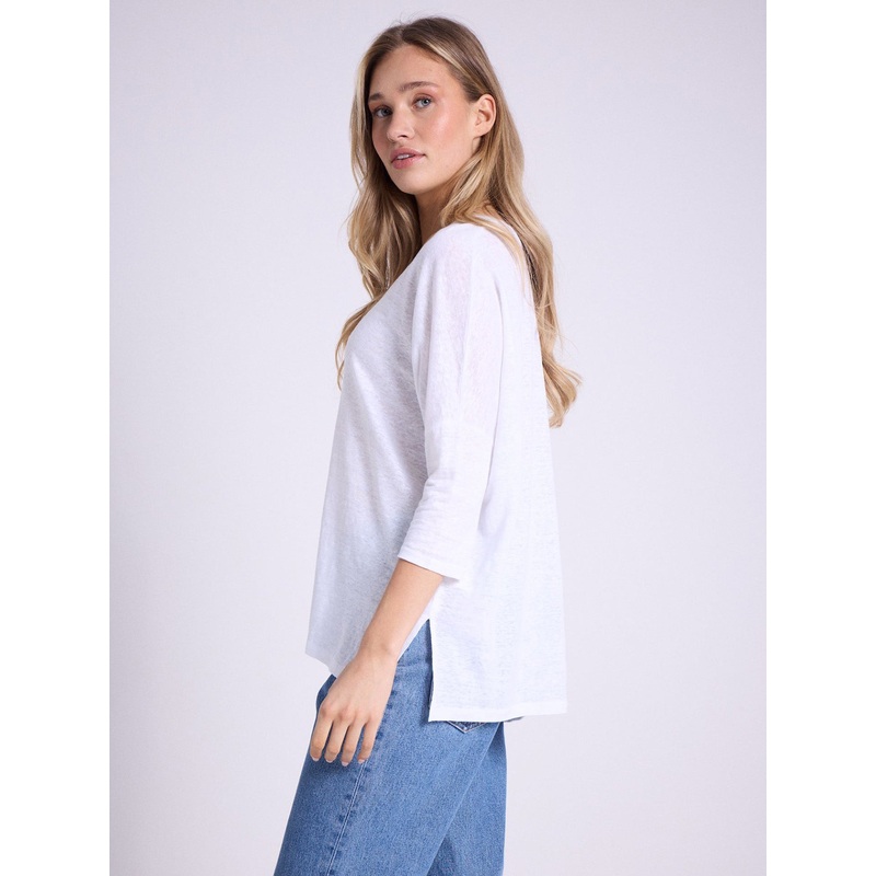 T-shirt poncho lin Emilie|Blanc pur|XS/S|S/M|L/XL