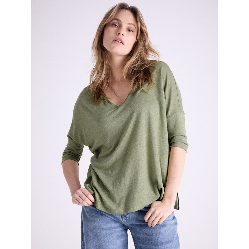 T-shirt poncho lin Emilie|Light green|XS/S|S/M|L/XL