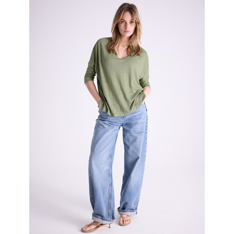 T-shirt poncho lin Emilie|Light green|XS/S|S/M|L/XL