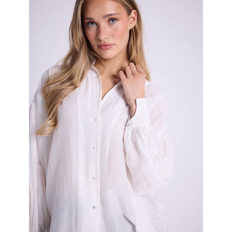 Chemise coton soie Eudora|Cloudy cream|S|M|L