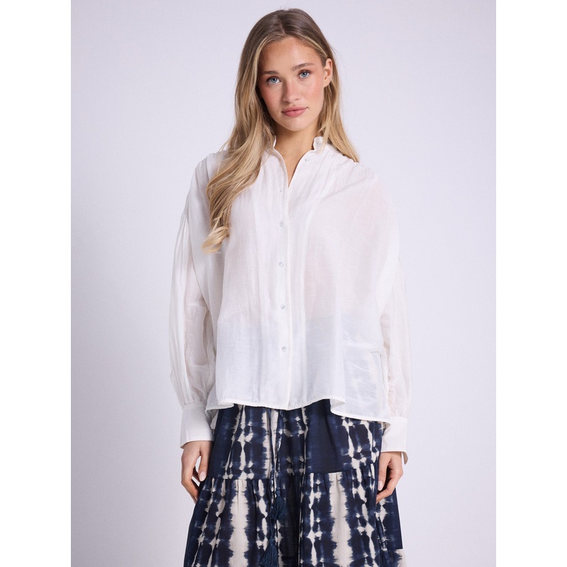 Chemise coton soie Eudora|Cloudy cream|S|M|L