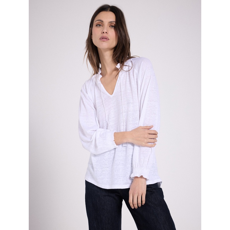 T-shirt lin Minos|Blanc pur|S|M|L