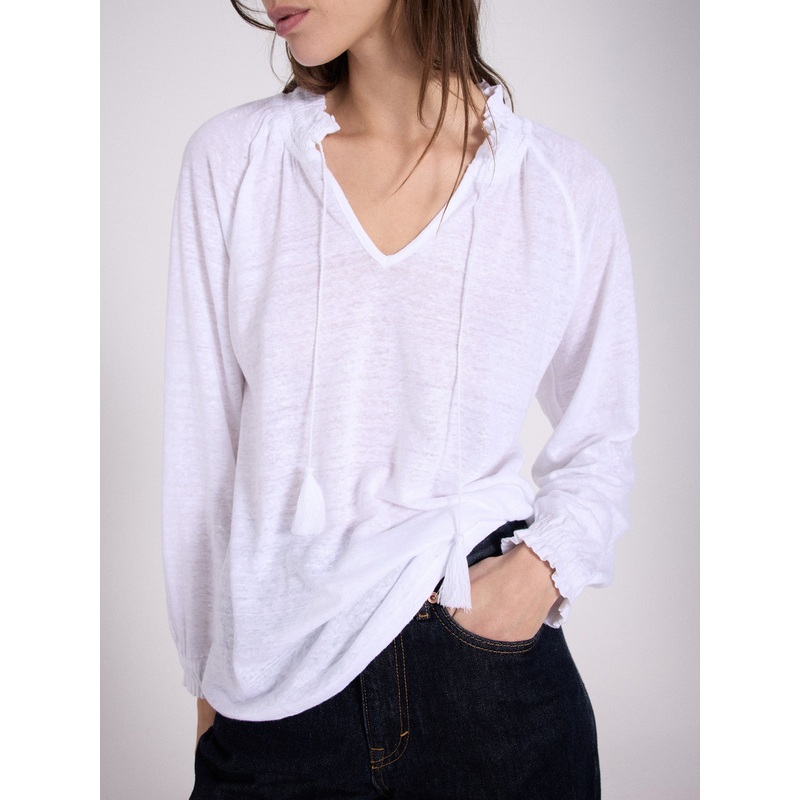 T-shirt lin Minos|Blanc pur|S|M|L