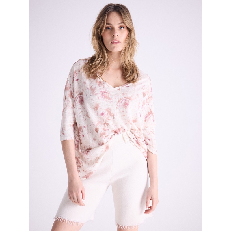 T-shirt poncho lin Holly|Fleurs seches|XS/S|S/M|L/XL