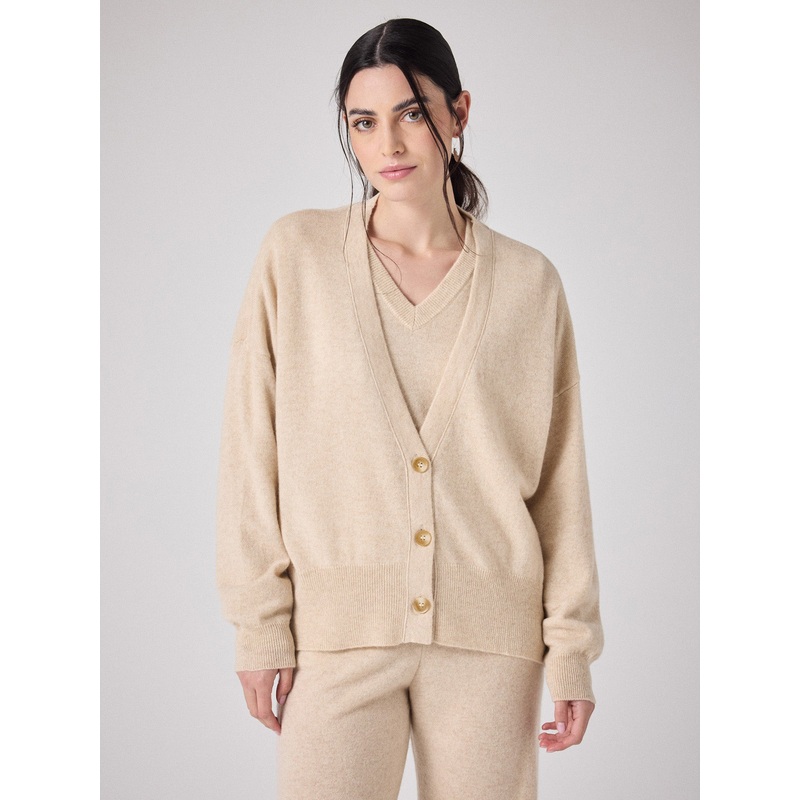 Cardigan cachemire Manille|Beige chin|S|M|L