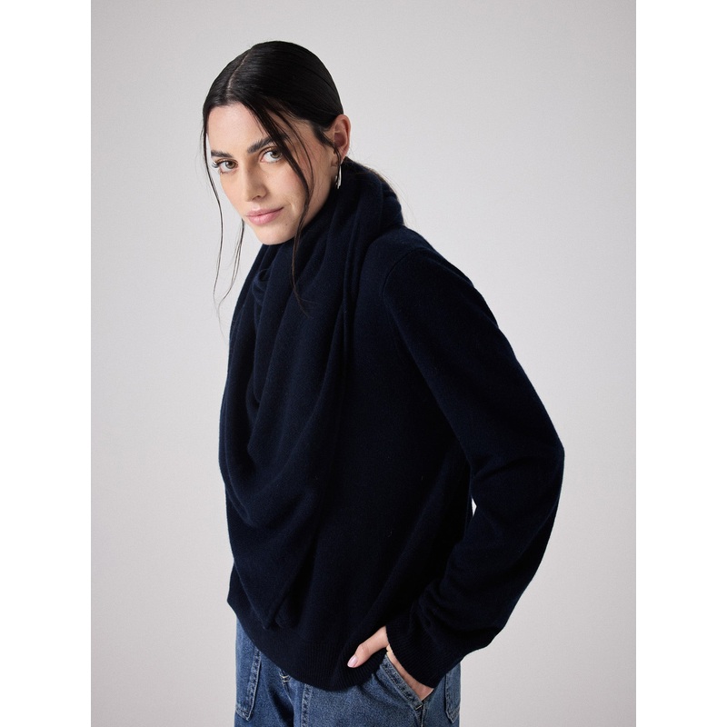 Echarpe cachemire Elonore|Marine|TU