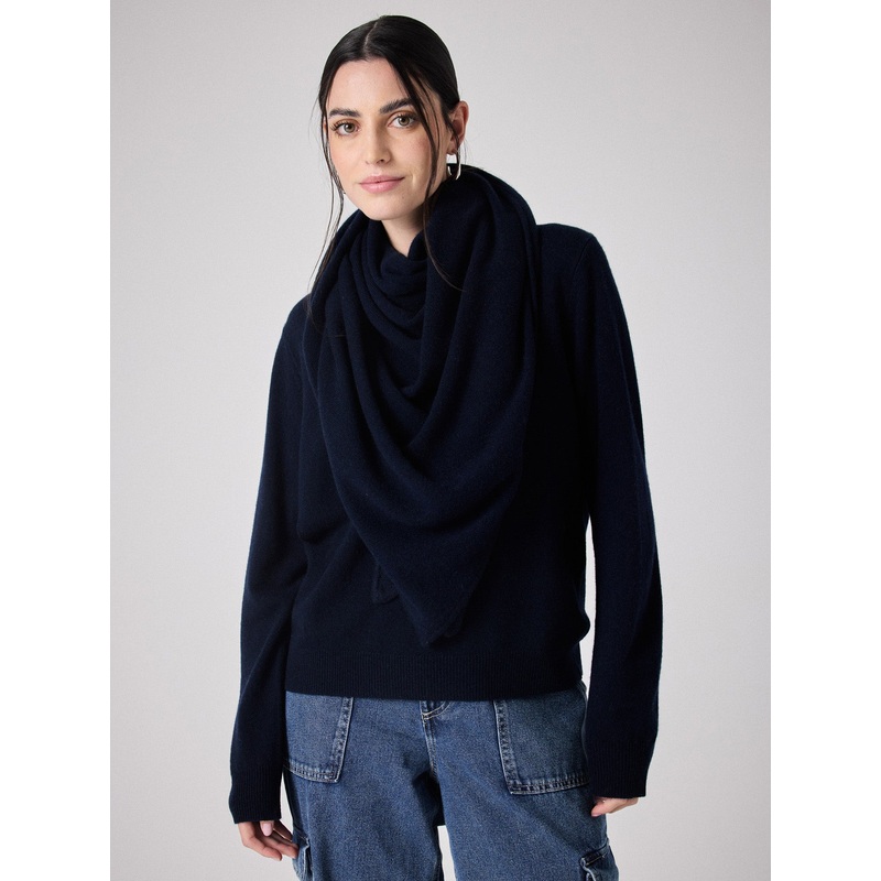 Echarpe cachemire Elonore|Marine|TU