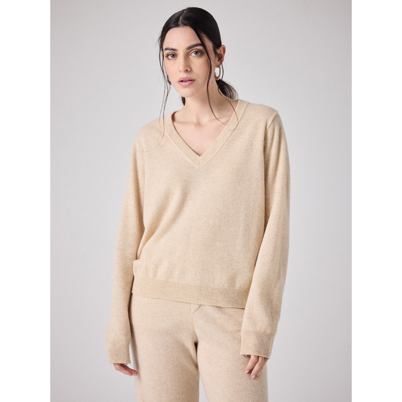 Pull cachemire Celia|Beige chin|S|M|L