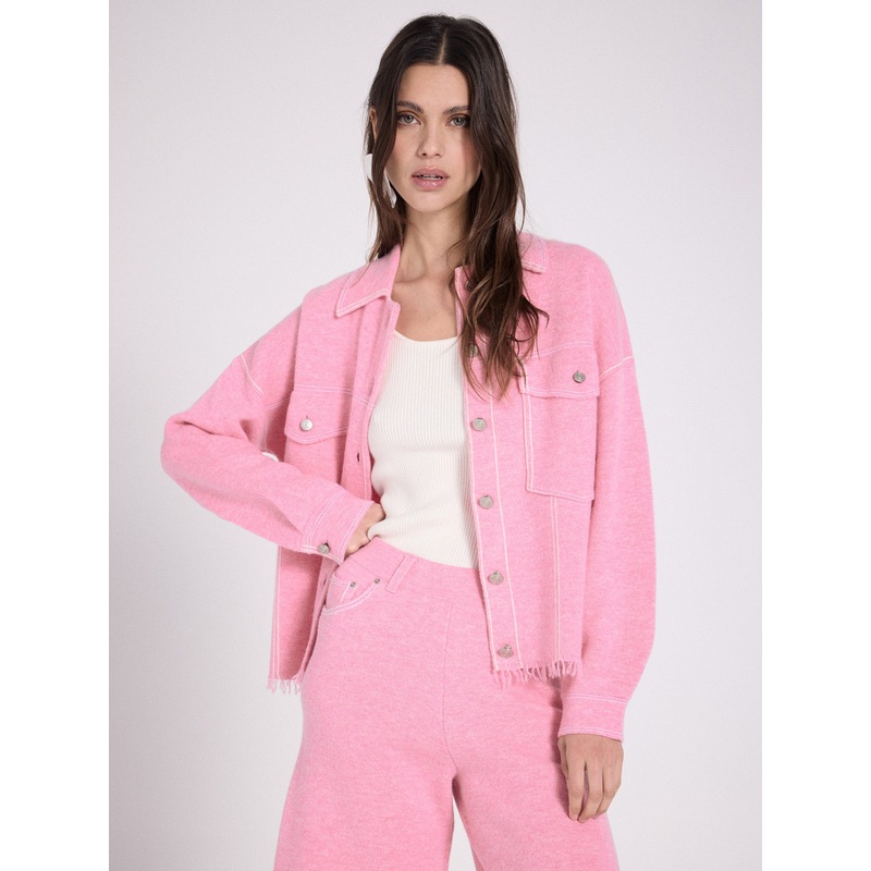 Veste boxy cachemire Levo|Fairy / blanc|S|M|L