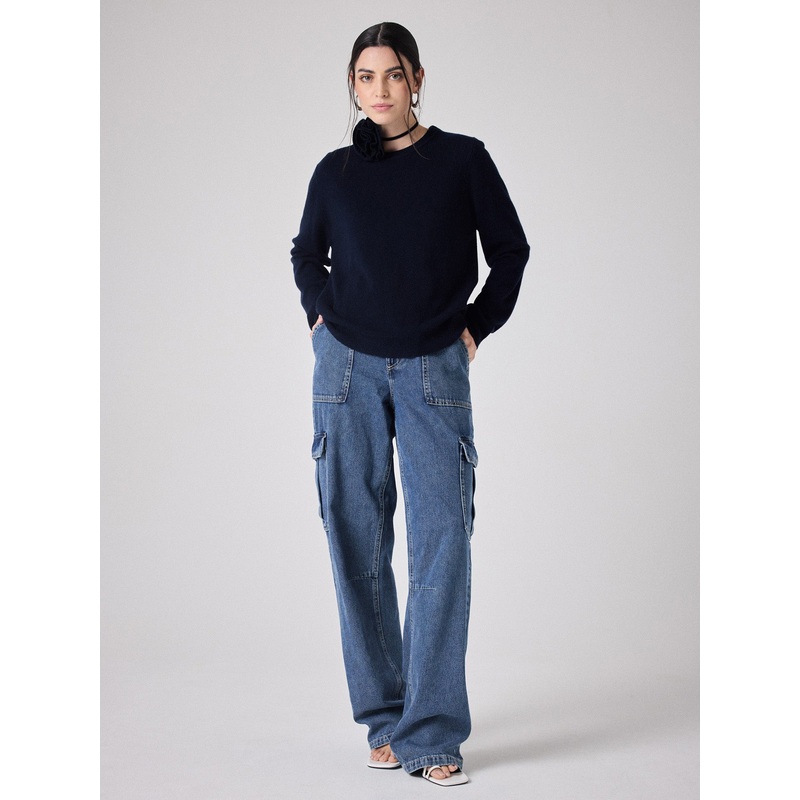 Fleur cachemire Paloma|Marine|TU