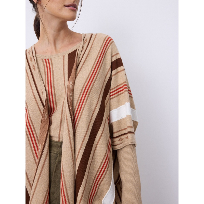 Cape coton cachemire Maeva|Beige / coffee / rooibos|TU