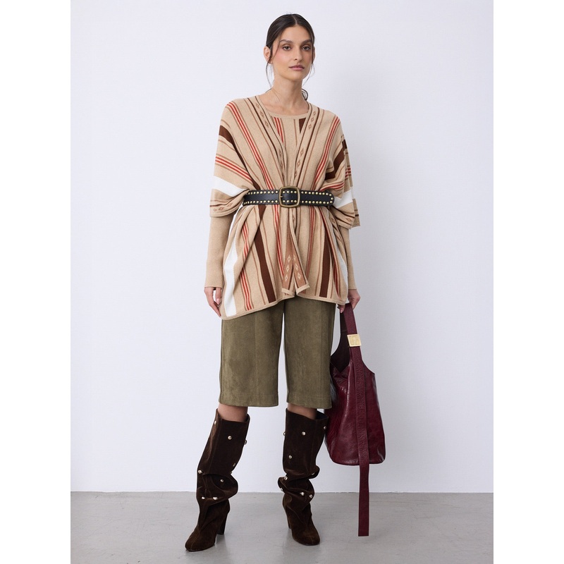 Cape coton cachemire Maeva|Beige / coffee / rooibos|TU