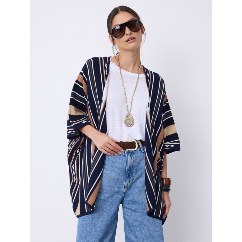 Cape coton cachemire Maeva|Marine / camel / ash|TU