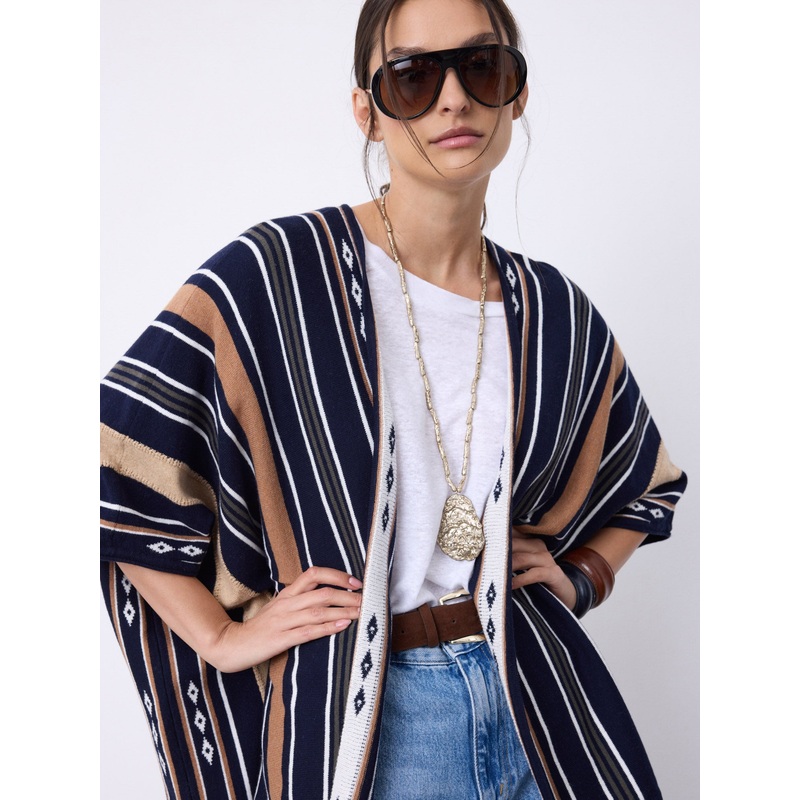 Cape coton cachemire Maeva|Marine / camel / ash|TU