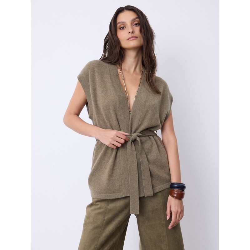 Gilet cachemire Evie|Thym|S|M|L