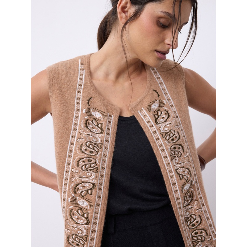 Gilet cachemire Jane|Camel chin|S|M|L