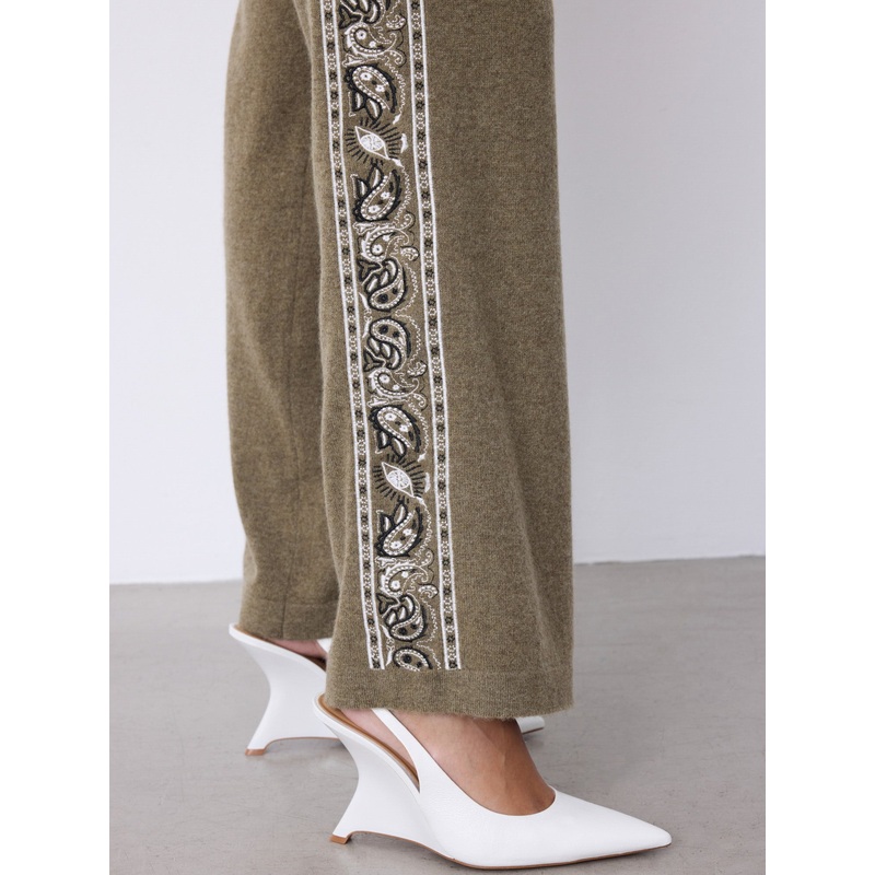 Pantalon cachemire Hattie|Thym|S|M|L