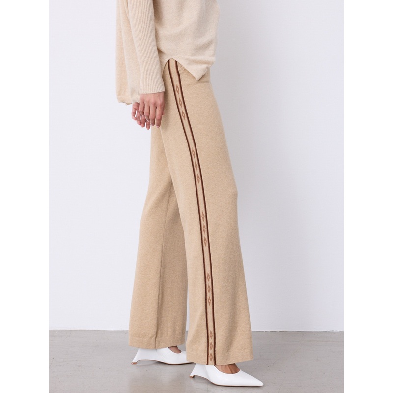 Pantalon coton cachemire Maya|Beige / coffee / rooibos|S|M|L