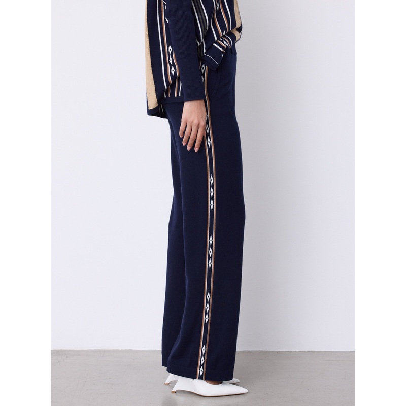 Pantalon coton cachemire Maya|Marine / camel / ash|S|M|L