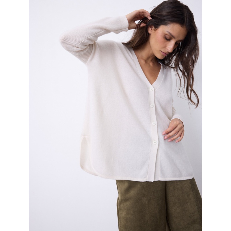 Pull poncho cachemire Alicia|Ecru|XS/S|S/M|L/XL