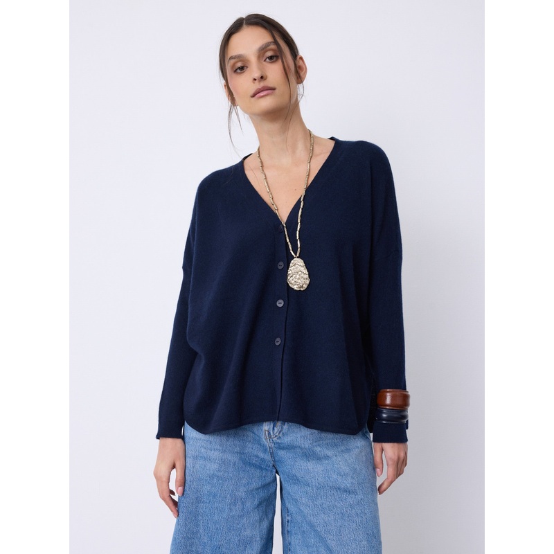 Pull poncho cachemire Alicia|Marine|XS/S|S/M|L/XL