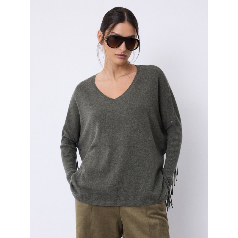 Pull poncho cachemire Livo|Ash|XS/S|S/M|L/XL