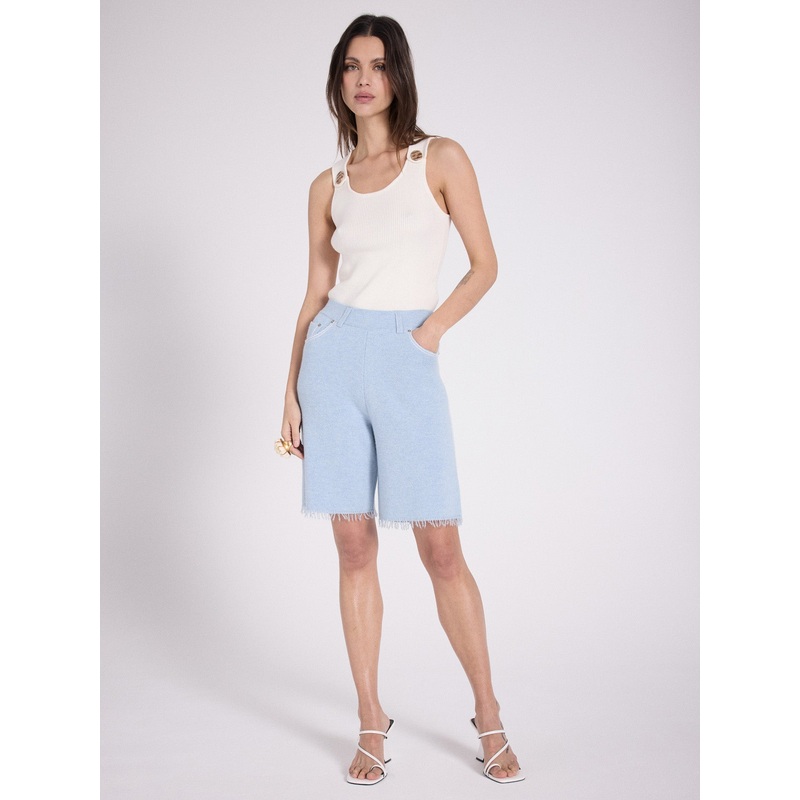 Bermuda cachemire Takis|Denim / blanc|S|M|L