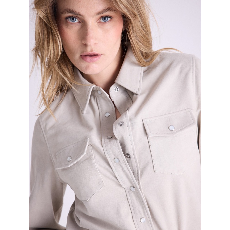 Chemise cuir Olivia|Beige|S|M|L