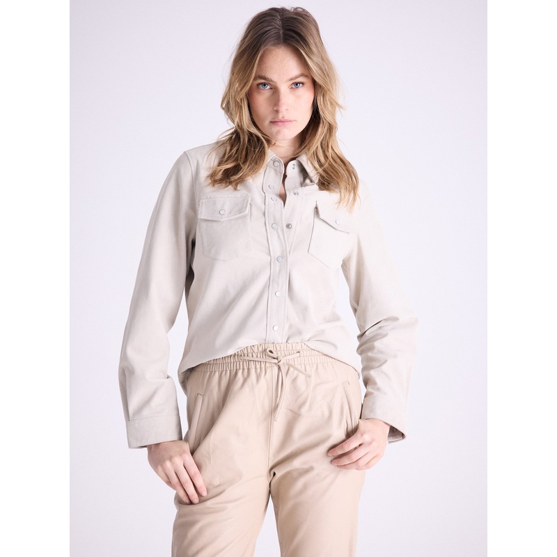 Chemise cuir Olivia|Beige|S|M|L