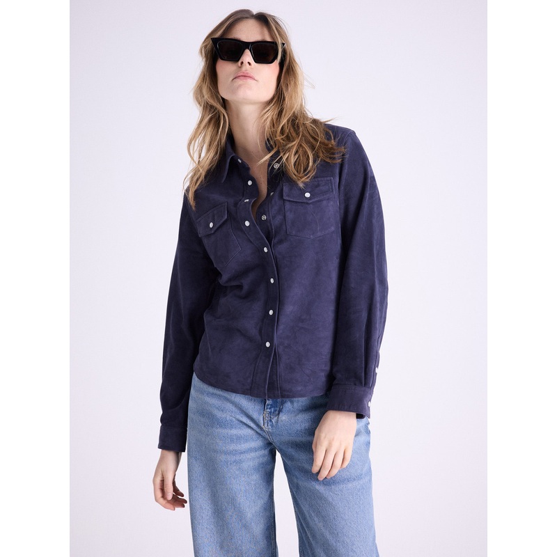 Chemise cuir Olivia|Navy|S|M|L